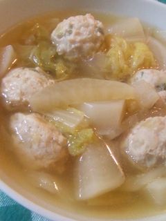 温まる~~白菜と鶏団子の中華スープ☆-レシピのメイン写真