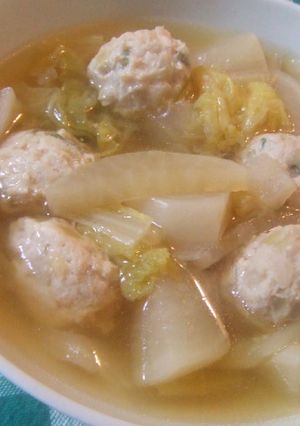 温まる～～白菜と鶏団子の中華スープ☆-レシピのメイン写真