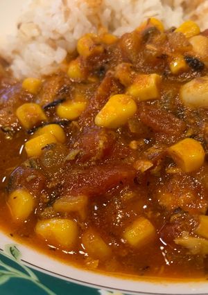 常備品で作るトマトベースのサバと大豆のカレー-レシピのメイン写真