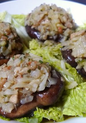 えびじゃがでシュウマイ風椎茸蒸し-レシピのメイン写真
