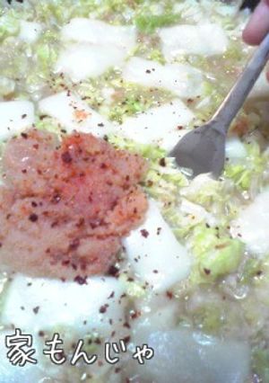 くそうま\(^q^)/めんたい餅もんじゃ-レシピのメイン写真