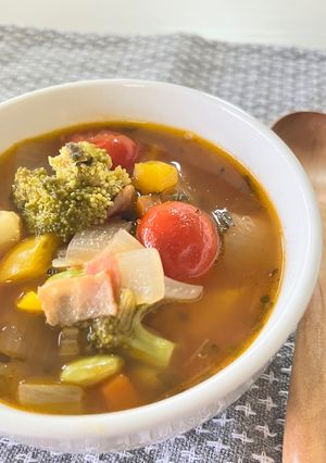 トマト缶なし！ミニトマトで具沢山ミネストローネ-レシピのメイン写真