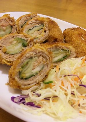 豚肉とキムチの渦巻き揚げ-レシピのメイン写真