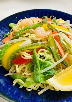 塩レモン風味の海鮮サボ入り焼きそば-レシピのメイン写真