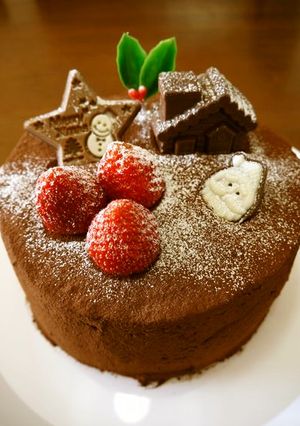 苺と生チョコクリームのクリスマスケーキ♪-レシピのメイン写真