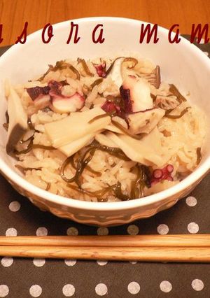 晴天んちの塩こぶ&タコの炊き込みご飯-レシピのメイン写真