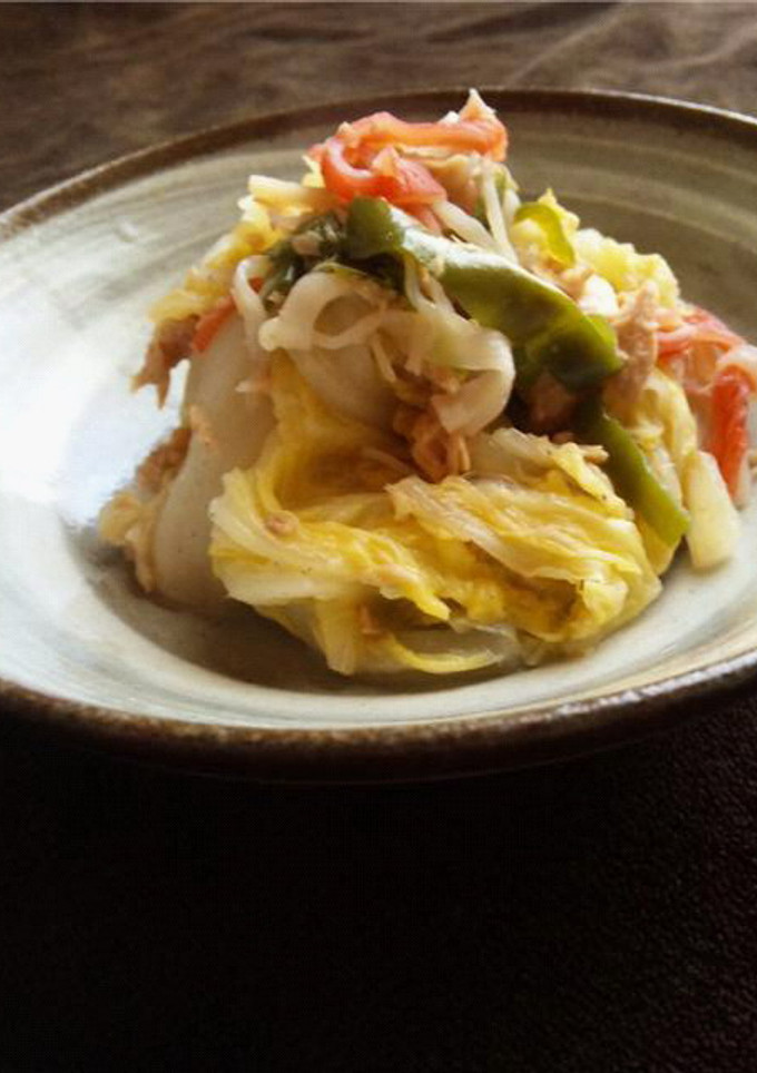 節約!無水☆白菜と残り野菜とツナの煮物-レシピのメイン写真