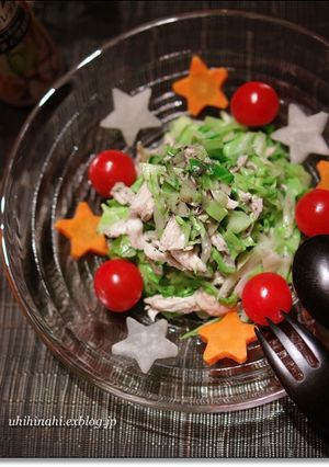 キャベツと蒸し鶏の黒ゴマ黒胡椒サラダ-レシピのメイン写真