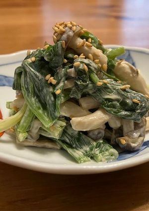 青菜ときのこの味噌マヨ和え-レシピのメイン写真