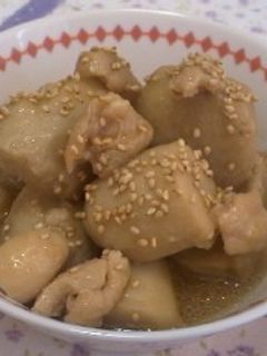 ごはんがすすむ*里芋と鶏皮の味噌煮-レシピのメイン写真