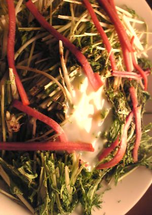 簡単：水菜と卵の焼肉のタレオーブン焼き-レシピのメイン写真