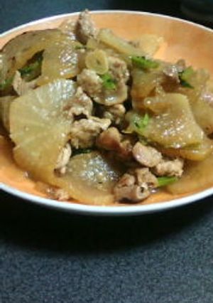 大根と○肉のニンニク炒め-レシピのメイン写真