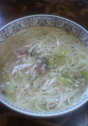 鶏かわ葱塩そうめん-レシピのメイン写真