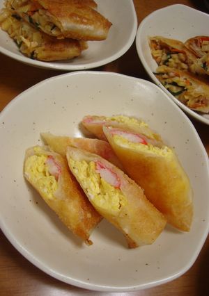 ＊いり卵とかにかまの春巻き＊-レシピのメイン写真