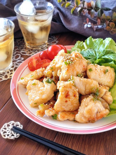 簡単節約☆鶏むね柔らかネギ塩チキン。-レシピのメイン写真