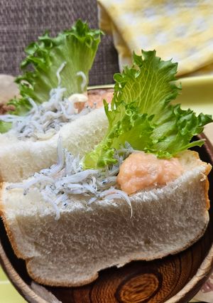 食パンで！ネギサーモンしらすマヨサンド-レシピのメイン写真