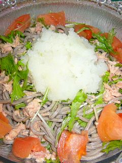 水菜とツナのおろしそばサラダ-レシピのメイン写真