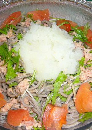 水菜とツナのおろしそばサラダ-レシピのメイン写真
