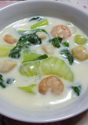 エビとチンゲン菜のクリーム煮-レシピのメイン写真