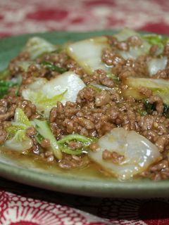 節約簡単、白菜とミンチ、焼き肉のタレだけ-レシピのメイン写真