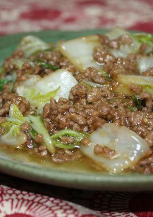 節約簡単、白菜とミンチ、焼き肉のタレだけ-レシピのメイン写真