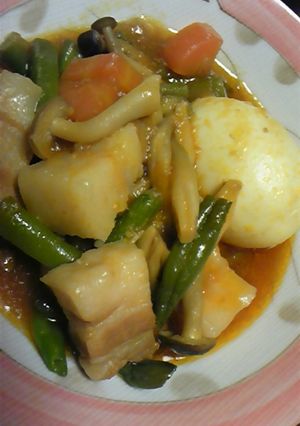 ごろごろ豚バラ煮込み　ケチャップ味-レシピのメイン写真