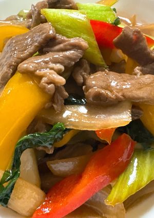 ラム肉と青梗菜のオイスターソース炒め-レシピのメイン写真