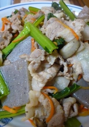 青菜と豚肉の炒め物-レシピのメイン写真