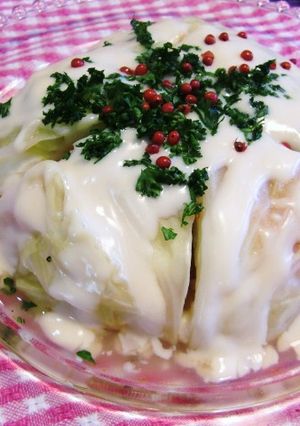 ケーキ？＜レンジキャベツの重ね蒸し＞♪-レシピのメイン写真
