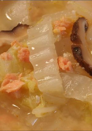 白菜と鮭フレークのお味噌汁-レシピのメイン写真