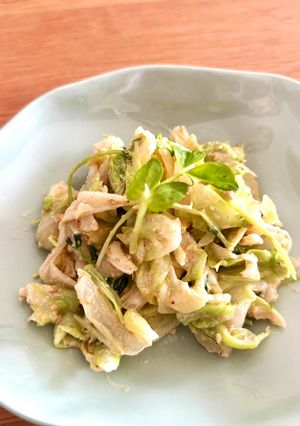 レンジ簡単☆キャベツと豆苗のゴママヨ和え-レシピのメイン写真