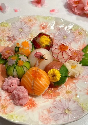お祝い、ひな祭りに✽花手まり寿司✽-レシピのメイン写真
