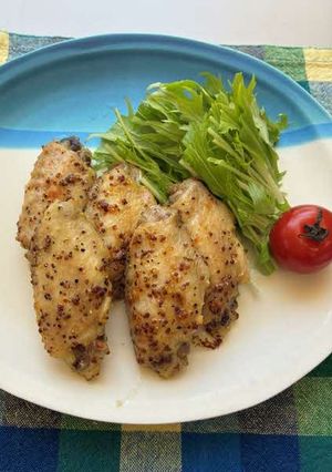 鶏手羽中のオーブン焼き（マスタード）-レシピのメイン写真