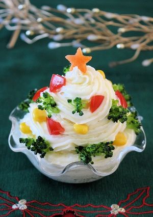 クリスマスツリーポテトサラダ★動画プラス-レシピのメイン写真