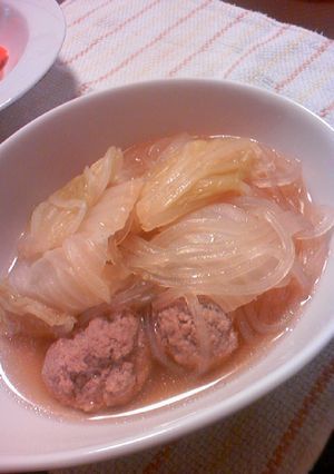 ショウガ団子の白菜スープ-レシピのメイン写真
