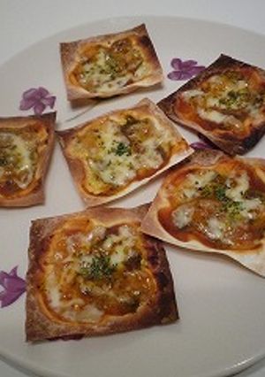 余ったシューマイの皮でおつまみピザ-レシピのメイン写真
