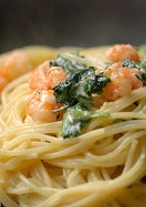 **エビとほうれん草のクリームパスタ**-レシピのメイン写真