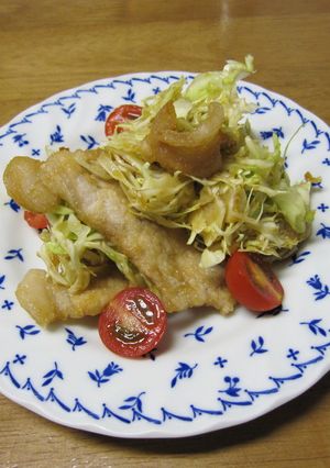 豚竜田のたっぷりキャベツ甘酢ソースのせ-レシピのメイン写真