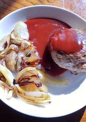 1時間内で出来る！即興肉厚ハンバーグ！-レシピのメイン写真