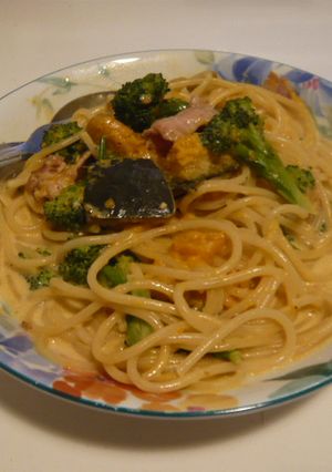 ☆かぼちゃの煮つけクリームパスタ☆-レシピのメイン写真