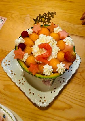 メロン寒天ケーキ　七夕やバースデーに。-レシピのメイン写真