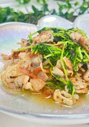 豆苗と豚バラの塩レモンにんにく炒め-レシピのメイン写真