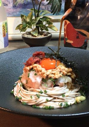 夏のダイエット麺・梅納豆おろし蕎麦-レシピのメイン写真