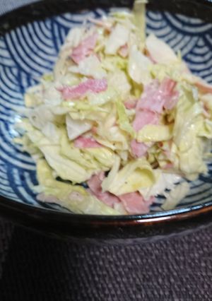 キャベツとハムの甘酢和風サラダ-レシピのメイン写真