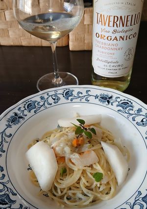 梨の暖かいパスタ、ナシ-レシピのメイン写真
