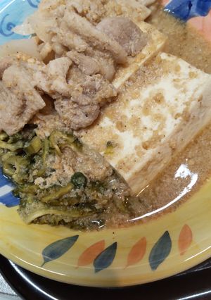 簡単　肉ゴマみそ豆腐　野菜入り　豚もも肉-レシピのメイン写真