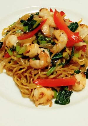 エビたっぷり！大根葉の上海風焼きそば-レシピのメイン写真