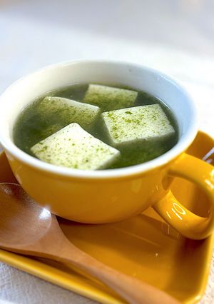 青さのり(青のり)と豆腐の翡翠スープ-レシピのメイン写真