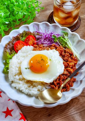 ワンプレートご飯♡そぼろロコモコライス-レシピのメイン写真