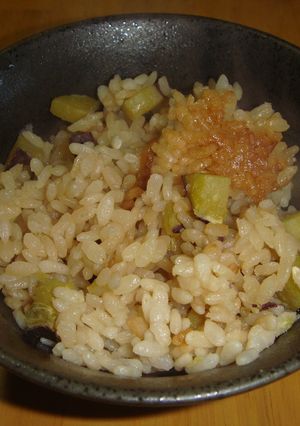 秋の味覚 ♪ ホクホクさつまいもごはん-レシピのメイン写真